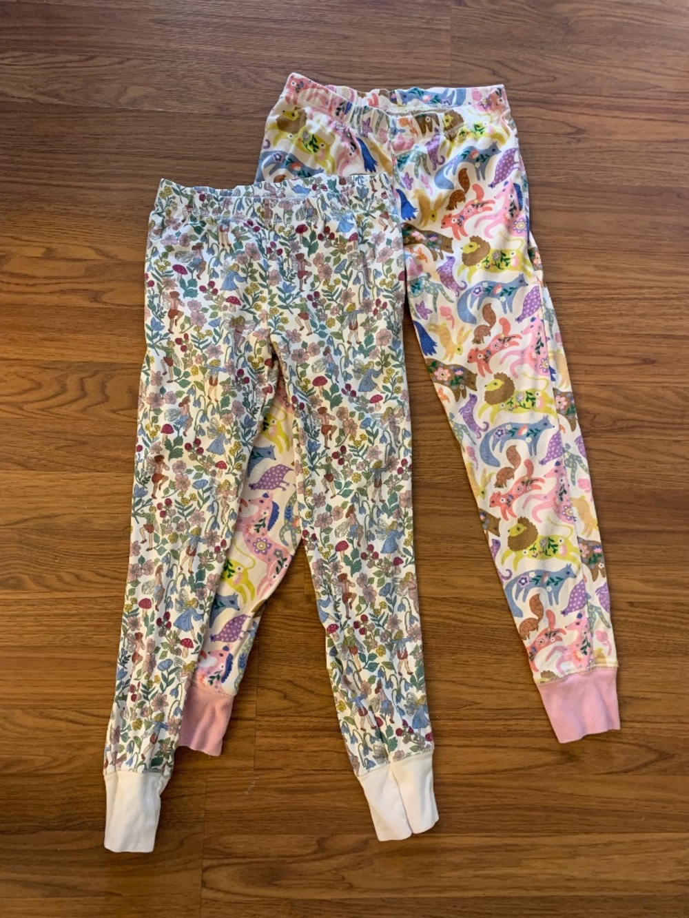 Lot of 2: Mini Boden Patterned Fairy Forest & Animal Print Pants 10Y and 11Y